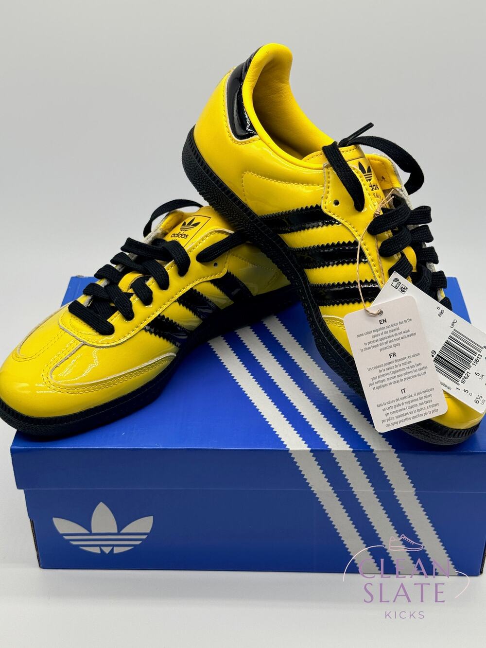 Adidas Samba OG W JR8749 Yellow Core Black Silver Metallic Women's Size 6.5 NIB